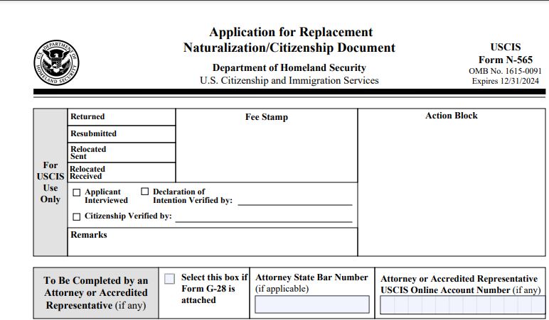N-565 Replacement Naturalization/Citizenship Document