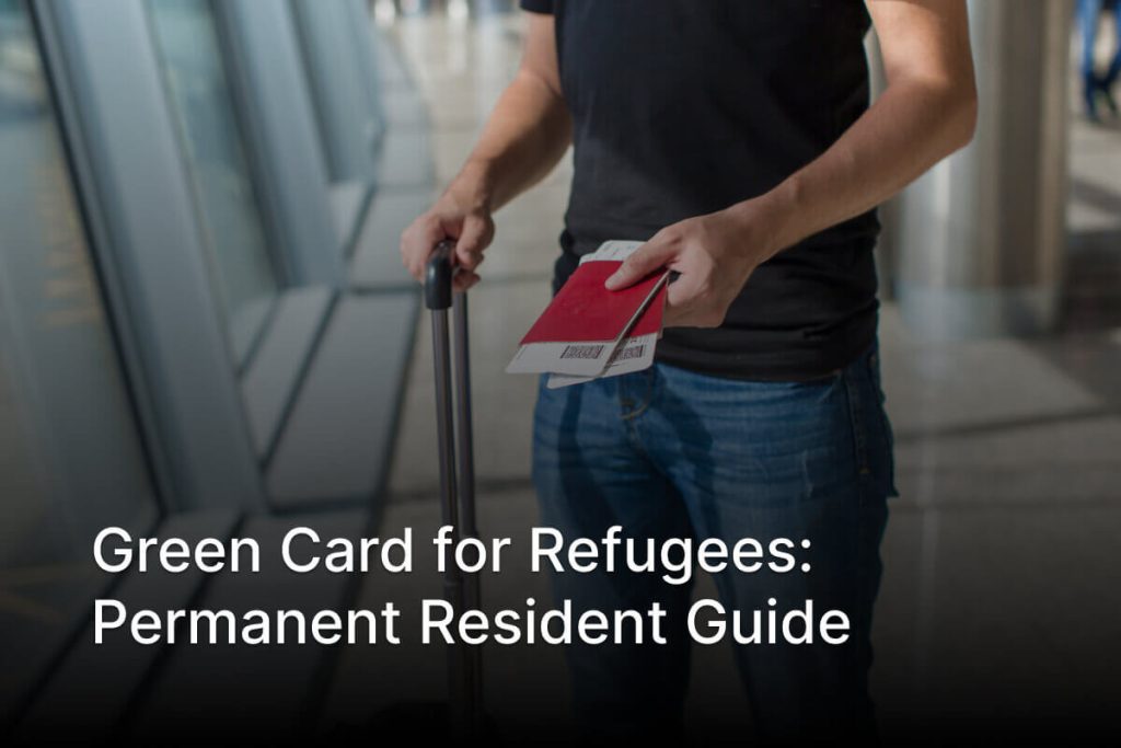 Refugee reviewing green card application to become a U.S. permanent resident