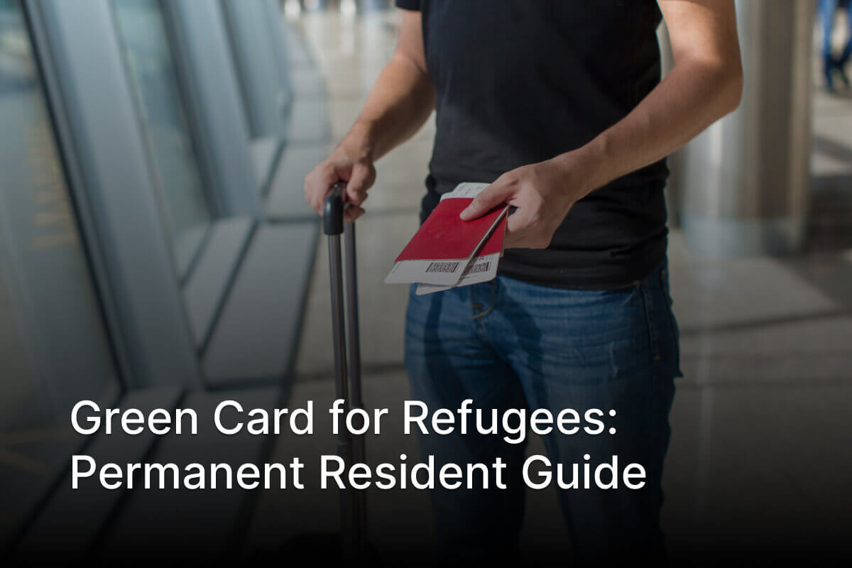 Refugee reviewing green card application to become a U.S. permanent resident